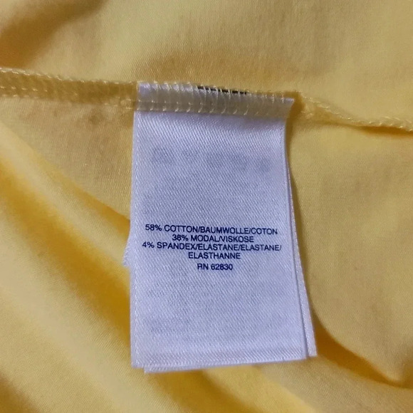 Lands’ End Size S/6-8 Short Sleeves Stretch Slip Dress pulled on yellow - Picture 7 of 9